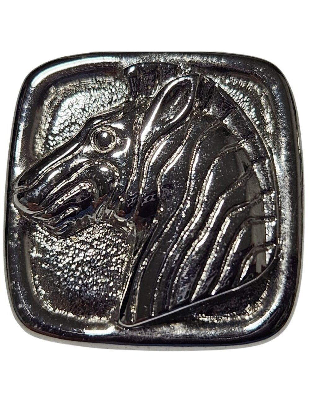 Vintage 80s Avon Safari Zebra Earrings Silver Tone Square Drop Fashion Jewelry